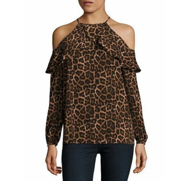 Michael Kors Tops - Michael Kors Cold Shoulder Ruffled Top {XS} NWT